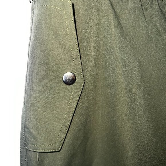I DUN, OLIVE GREEN PARACHUTE PANTS WITH DRAWSTRING WAIST AND ANKLES SIZE LARGE - Picture 7 of 9